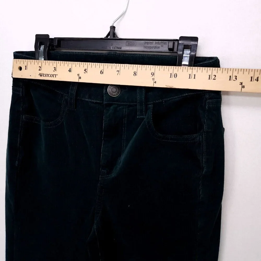 American Eagle Corduroy Pants Womens Size Slim 00 Long Emerald Green Pockets - Picture 5 of 15